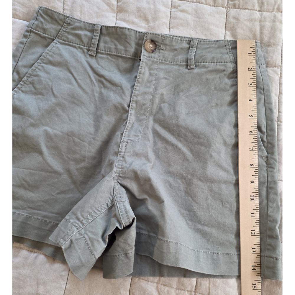 LOFT Shorts Women 6 Green The Washed Twill Short Flat Front Cotton Casual Chino‎